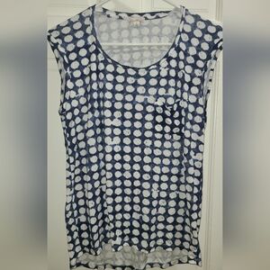 GAP Navy and White Dot Sleeveless Tee